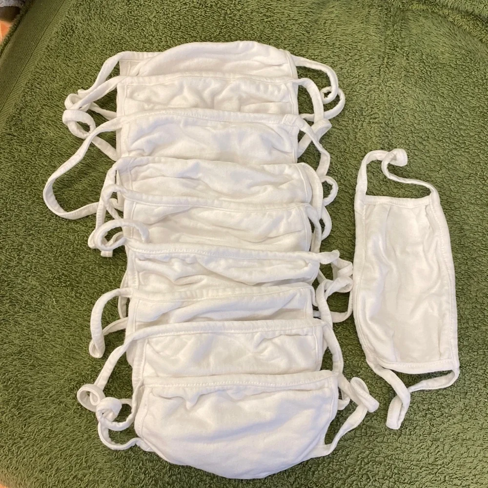 Masks - White Fabric - 10 pieces